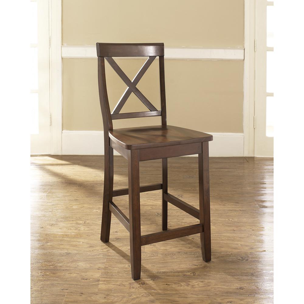 X-Back 2-Piece Counter Height Bar Stool Set - 2 Stools