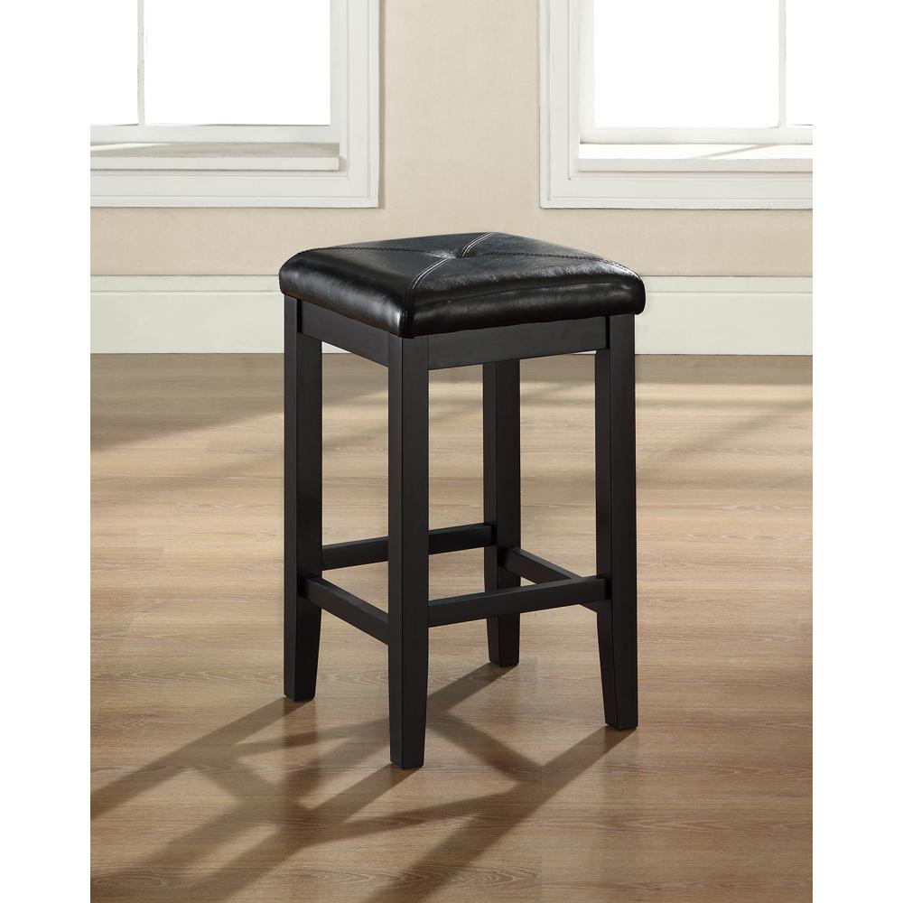 Upholstered Square Seat 2Pc Counter Height Bar Stool Set - 2 Stools
