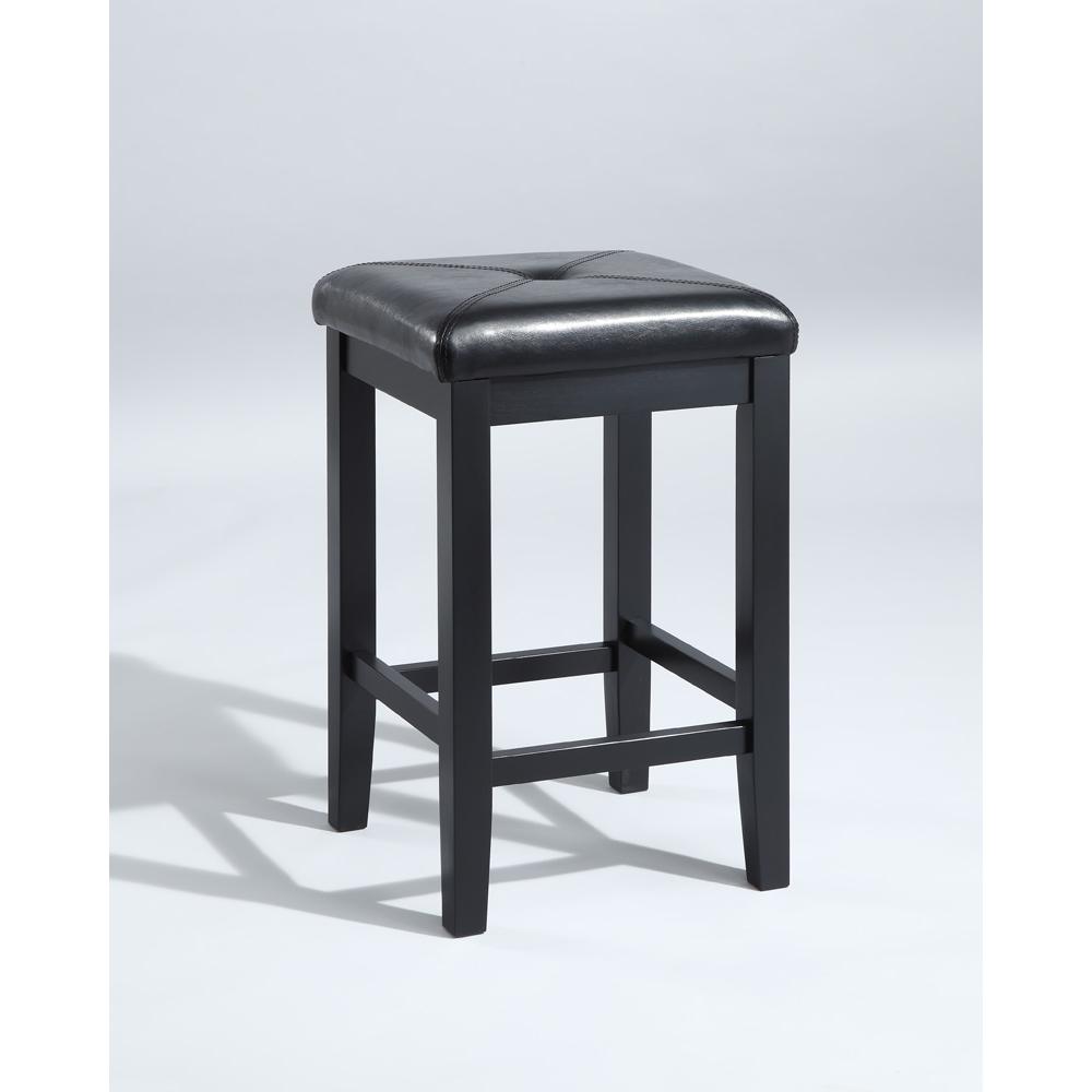 Upholstered Square Seat 2Pc Counter Height Bar Stool Set - 2 Stools