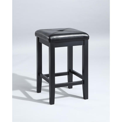 Upholstered Square Seat 2Pc Counter Height Bar Stool Set - 2 Stools