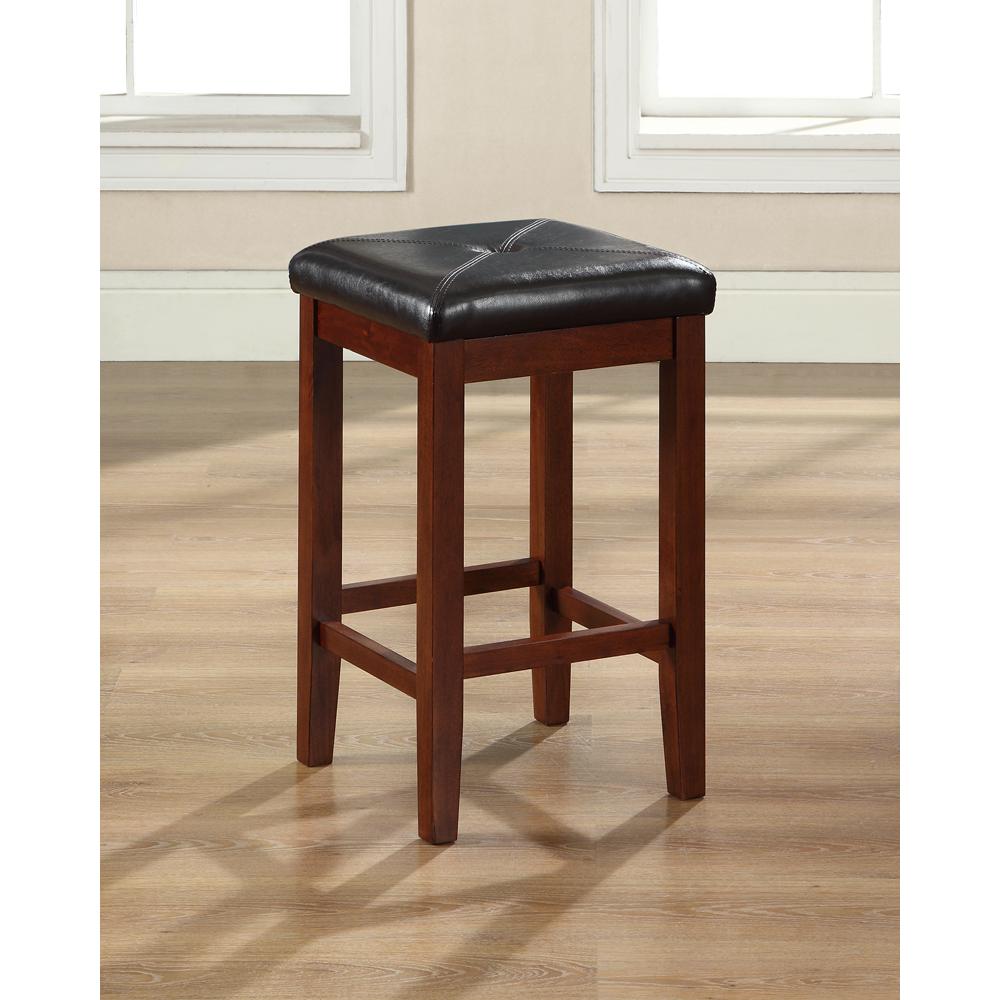Upholstered Square Seat 2Pc Counter Height Bar Stool Set - 2 Stools