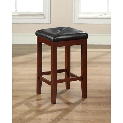 Upholstered Square Seat 2Pc Counter Height Bar Stool Set - 2 Stools