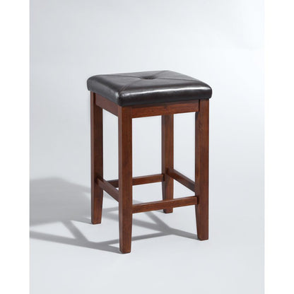 Upholstered Square Seat 2Pc Counter Height Bar Stool Set - 2 Stools