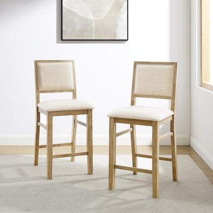 Joanna 2-Piece Upholstered Counter Height Bar Stool Set - 2 Stools
