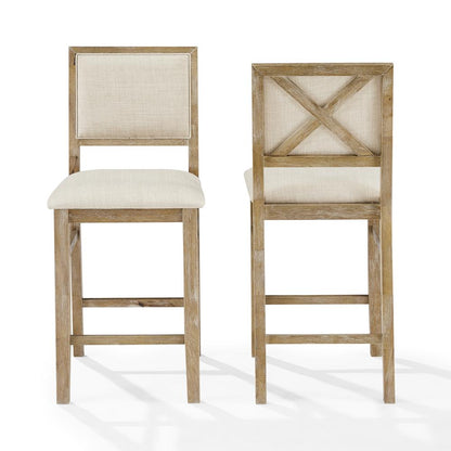 Joanna 2-Piece Upholstered Counter Height Bar Stool Set - 2 Stools