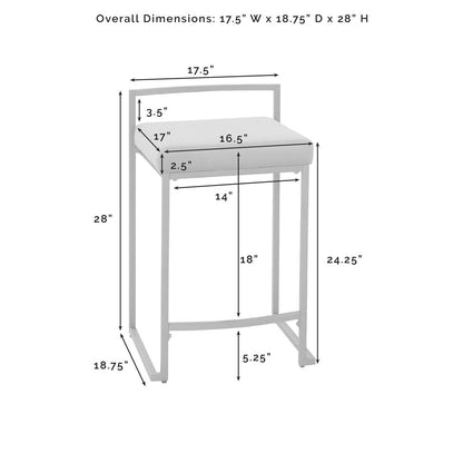Harlowe 2-Piece Counter Height Bar Stool Set - 2 Stools