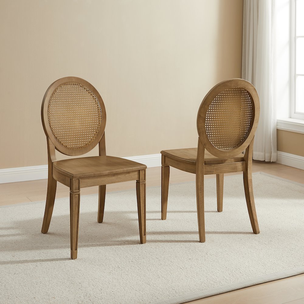 Katia 2-Piece Cane-Back Dining Chair Set - 2 Cane-Back Chairs