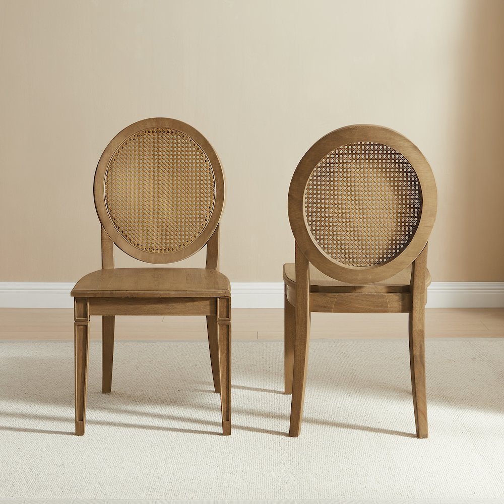 Katia 2-Piece Cane-Back Dining Chair Set - 2 Cane-Back Chairs