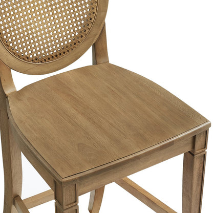 Katia 2-Piece Cane-Back Counter Stool Set - 2 Cane-Back Counter Stools