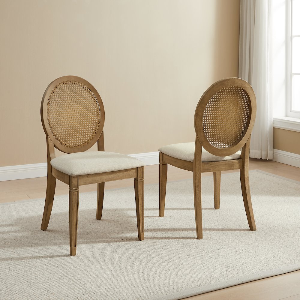 Katia 2-Piece Cane-Back Dining Chair Set - 2 Cane-Back Chairs