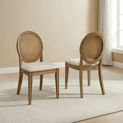 Katia 2-Piece Cane-Back Dining Chair Set - 2 Cane-Back Chairs