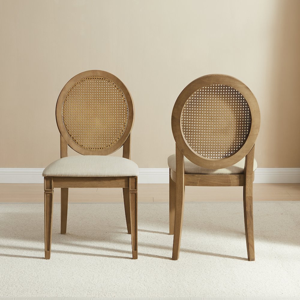 Katia 2-Piece Cane-Back Dining Chair Set - 2 Cane-Back Chairs