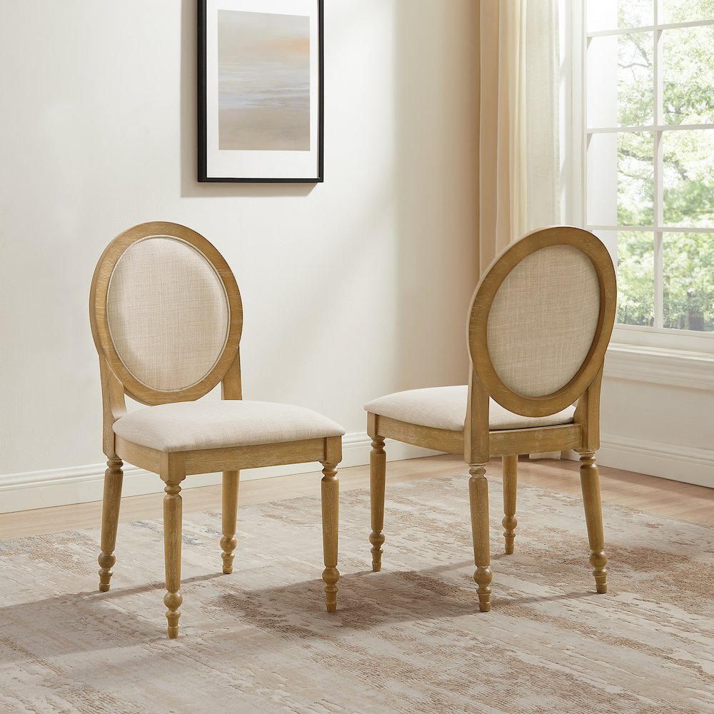 Daphne 2-Piece Dining Chair Set Rustic Brown/Crème - 2 Chairs