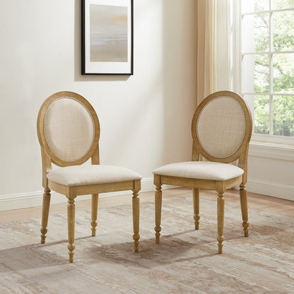 Daphne 2-Piece Dining Chair Set Rustic Brown/Crème - 2 Chairs