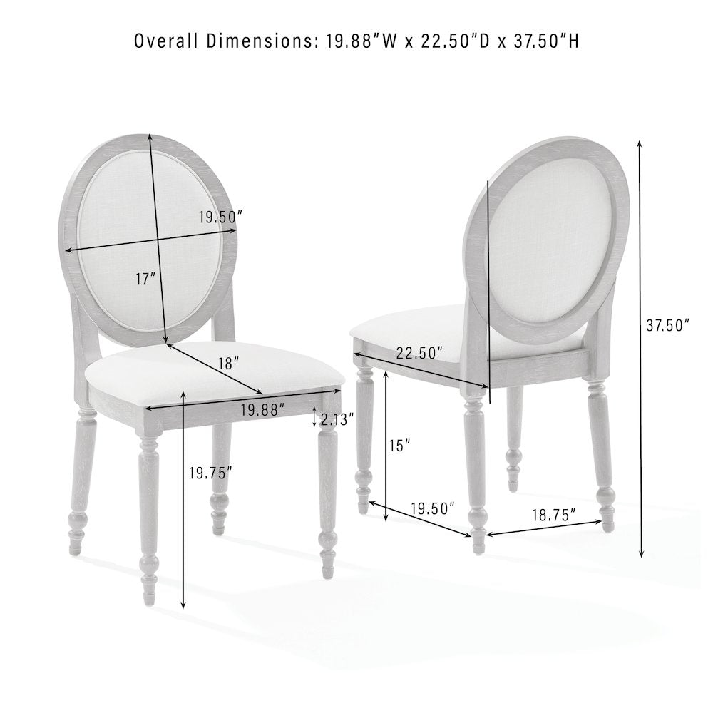 Daphne 2-Piece Dining Chair Set Rustic Brown/Crème - 2 Chairs