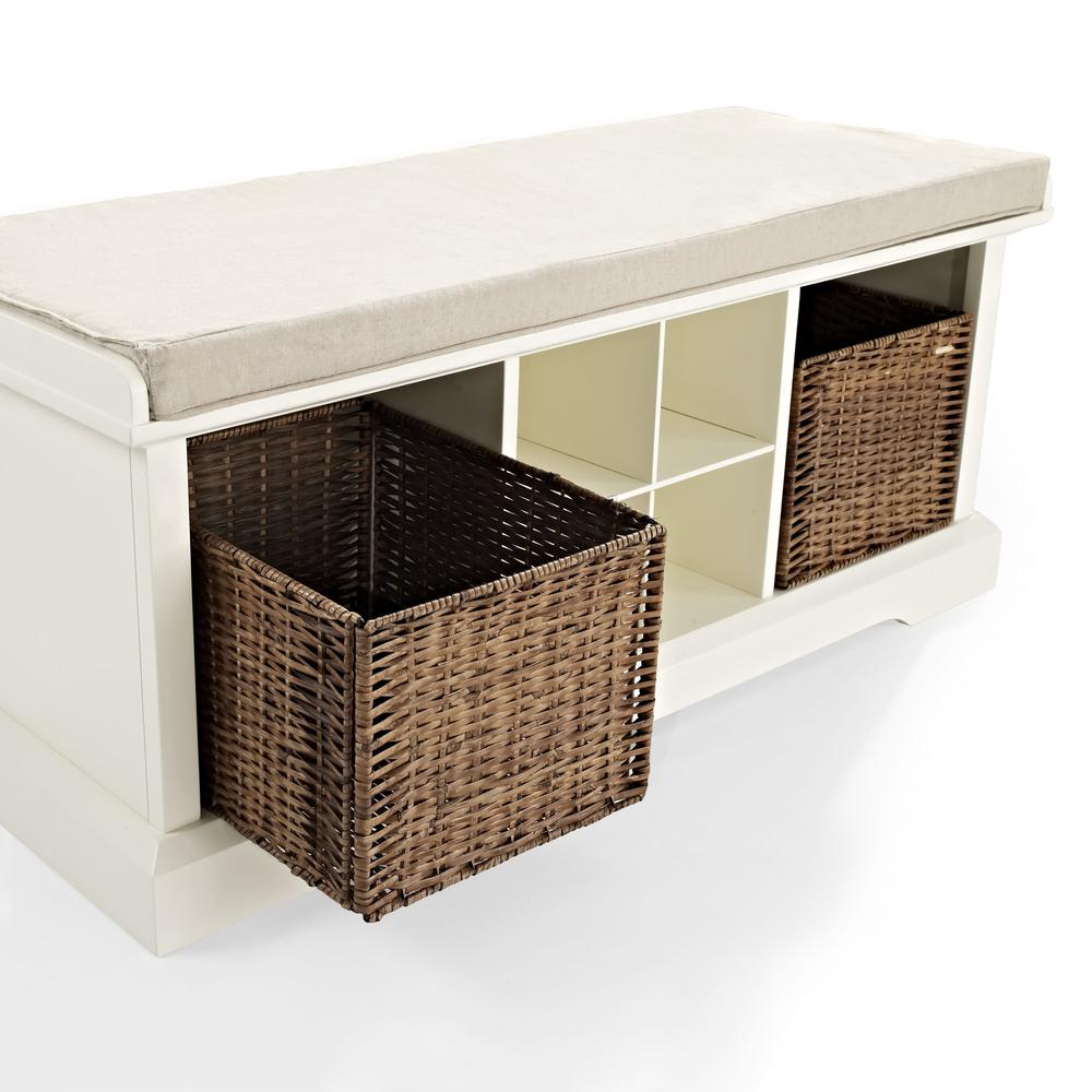 Brennan Entryway Storage Bench - Bench, 2 Wicker Basekets