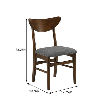 Wood Dining Chairs with Upholstered Seats and Curved Backrest, Set of 2