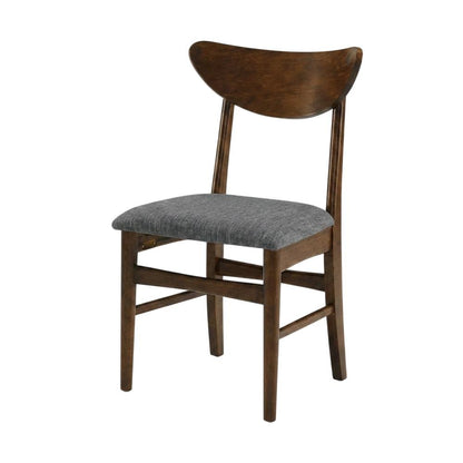 Wood Dining Chairs with Upholstered Seats and Curved Backrest, Set of 2
