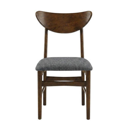 Wood Dining Chairs with Upholstered Seats and Curved Backrest, Set of 2