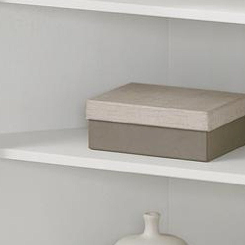 FurniFact Corner Storage Cabinet with Louvered Door and Two Shelves, White