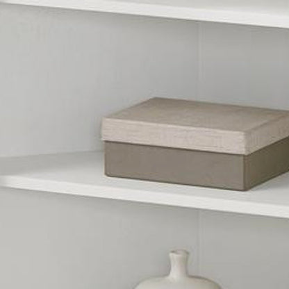 FurniFact Corner Storage Cabinet with Louvered Door and Two Shelves, White