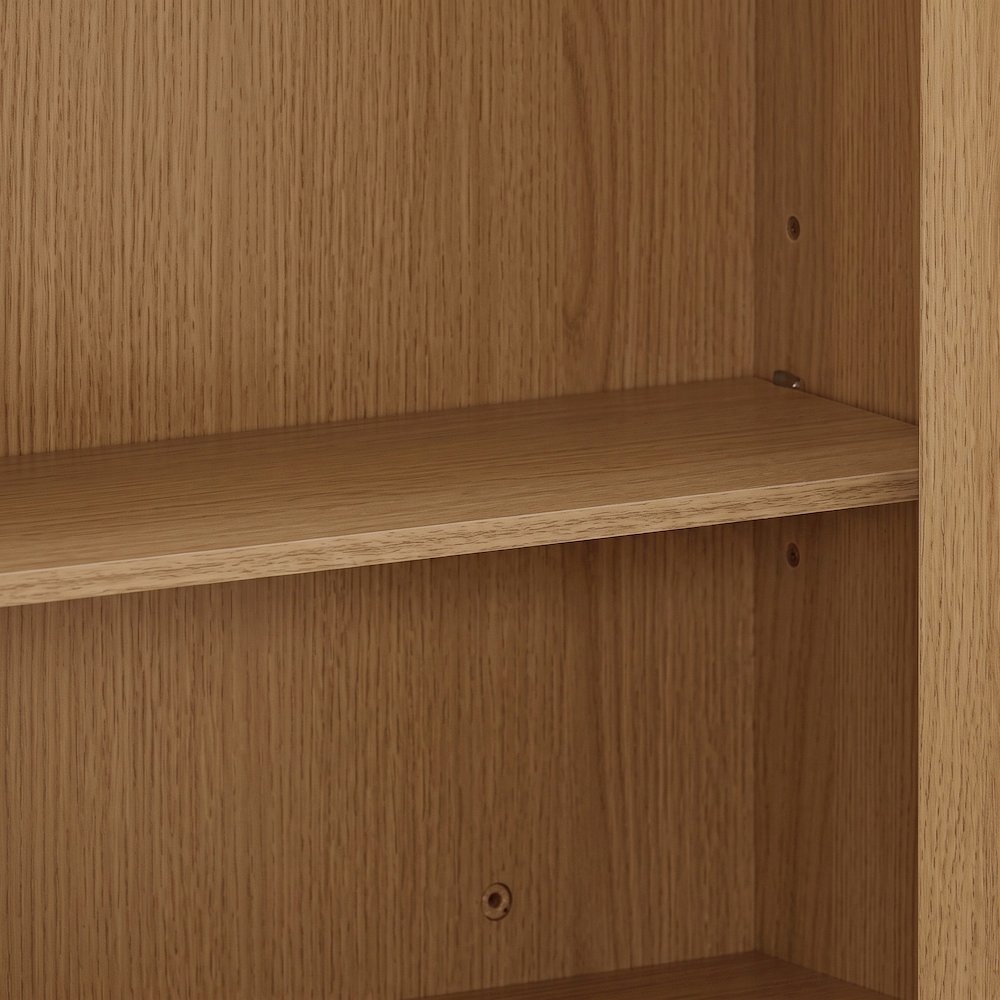 FurniFact Wall Storage Cabinet with Shaker-Style Doors and Shelves, Natural
