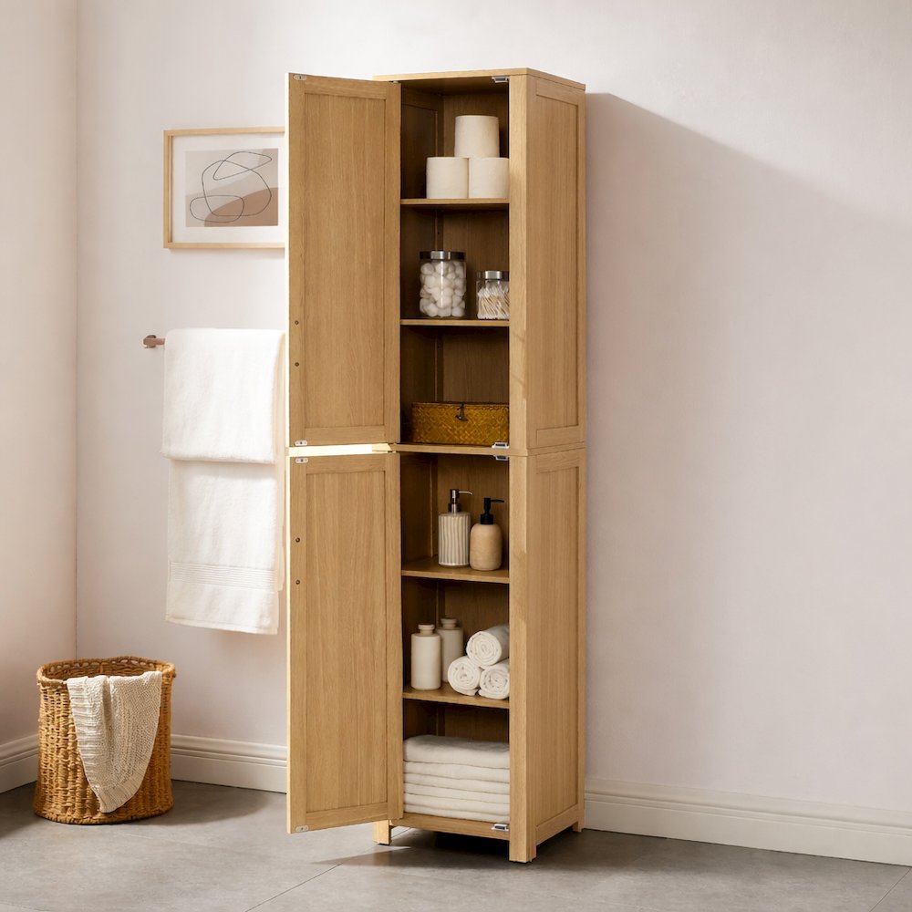 Savannah Linen Storage Cabinet Natural