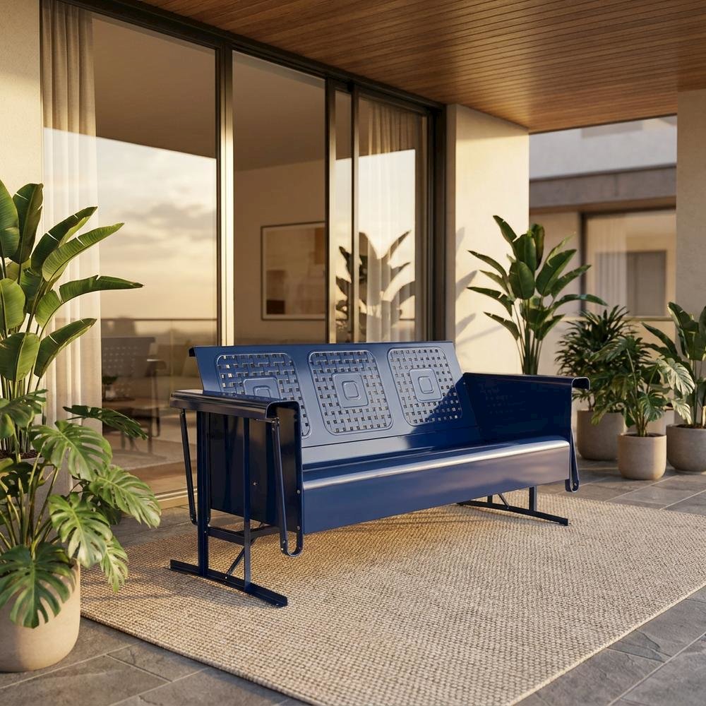 Outdoor sofa glider with spacious seating and sturdy construction