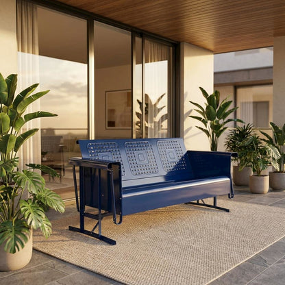 Outdoor sofa glider with spacious seating and sturdy construction