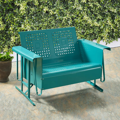 Bates Retro Outdoor Loveseat Glider