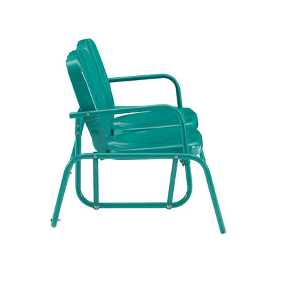 Turquoise Outdoor Loveseat Glider – Retro Furniture Seating for Two People