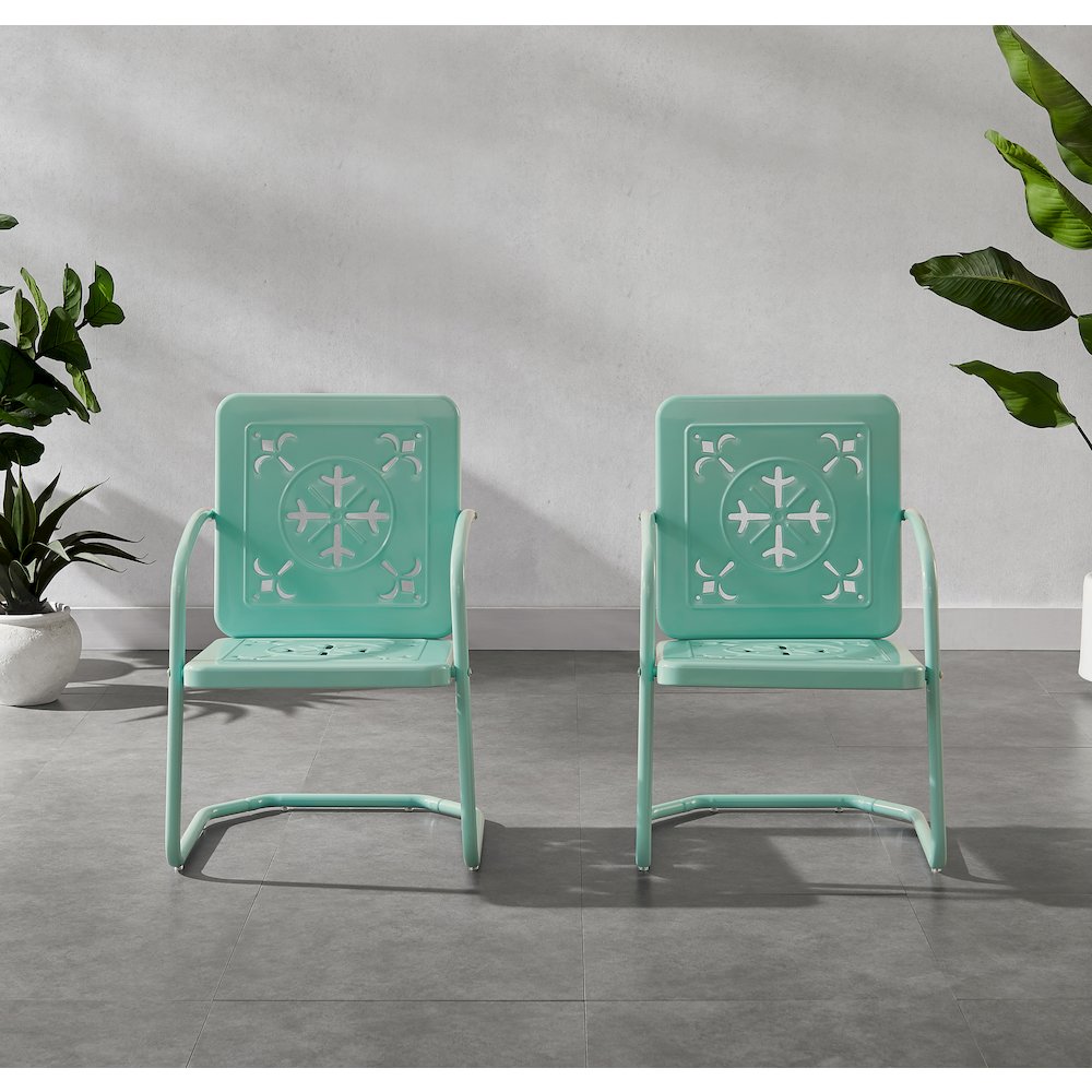 Azalea 2-Piece Retro Outdoor Chair Set - 2 Chairs