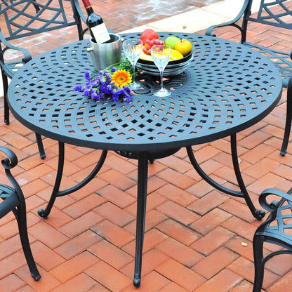 Sedona 46" Cast Aluminum Round Outdoor Dining Table