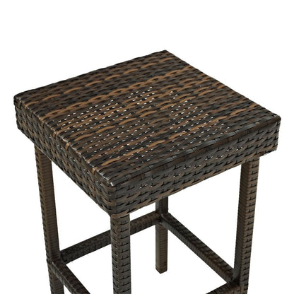 Palm Harbor 2Pc Wicker Backless Outdoor Bar Stool Set - 2 Stools