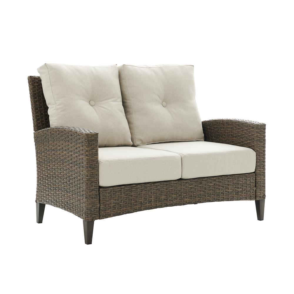 Rockport High Back Wicker Outdoor Loveseat