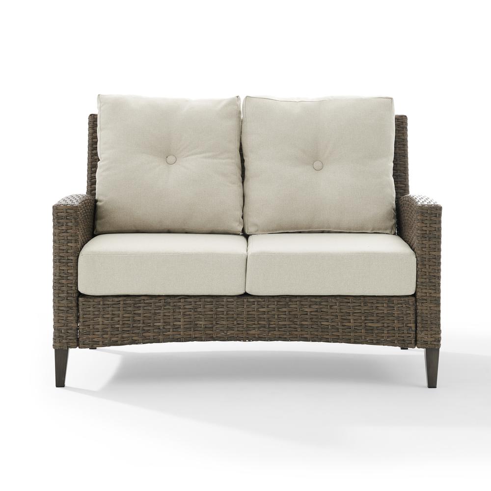 Rockport High Back Wicker Outdoor Loveseat