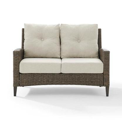 Rockport High Back Wicker Outdoor Loveseat