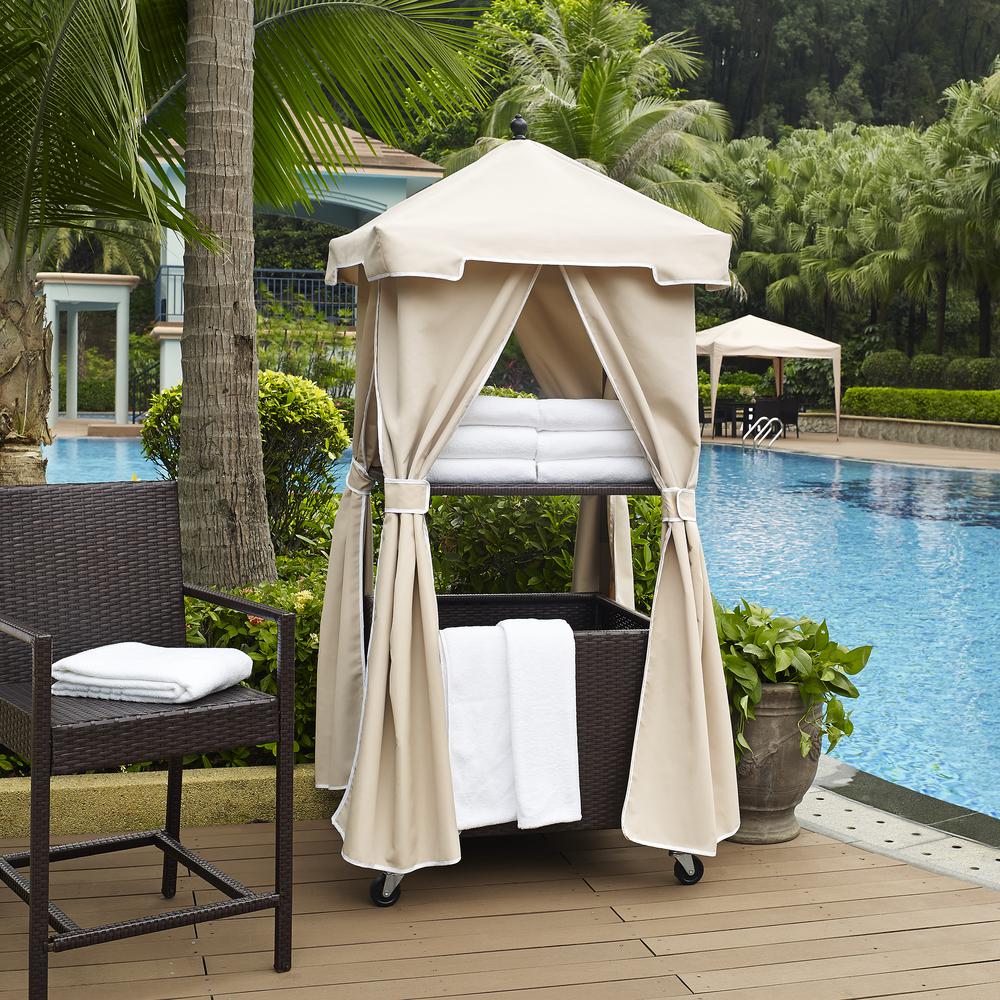 Palm Harbor Wicker Outdoor Storage Towel Valet