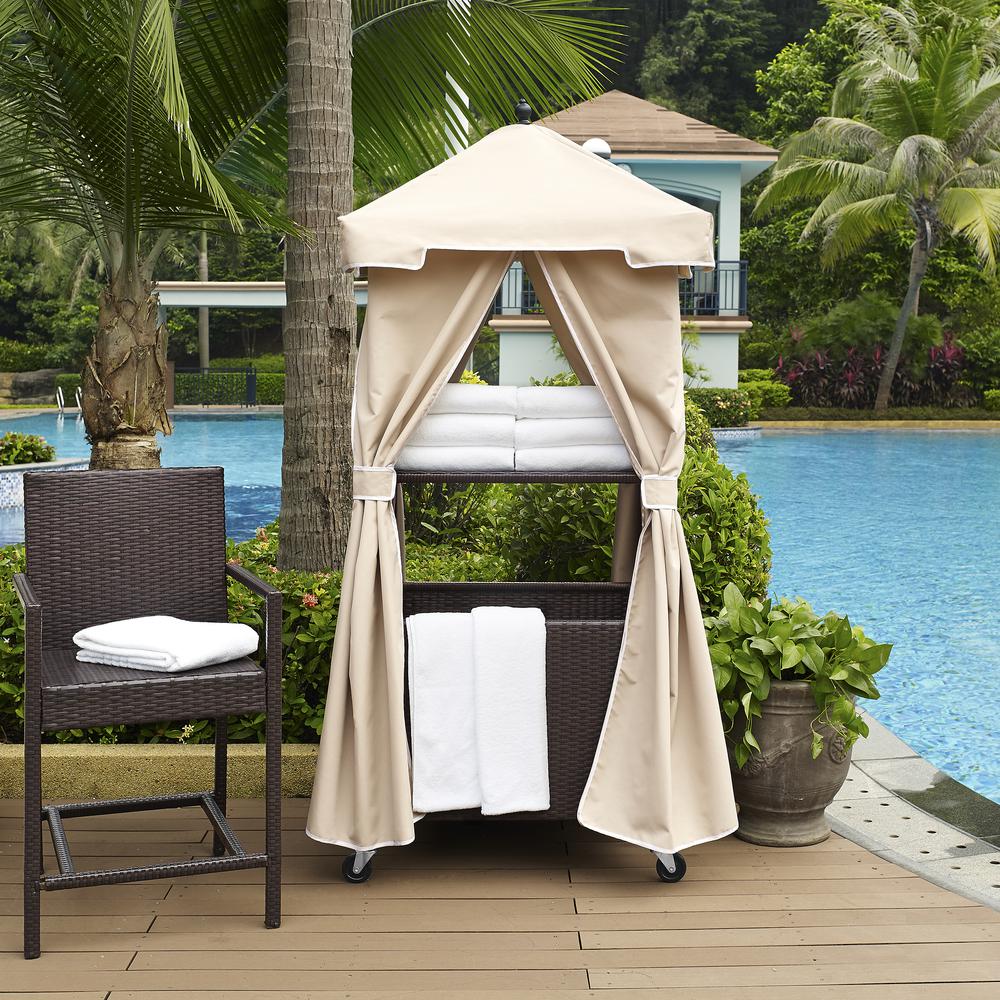Palm Harbor Wicker Outdoor Storage Towel Valet
