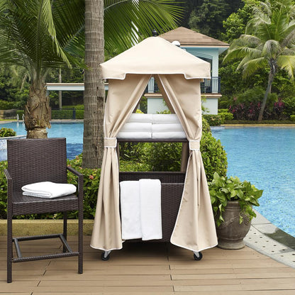 Palm Harbor Wicker Outdoor Storage Towel Valet