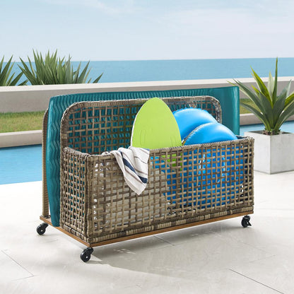 Ridley Wicker Outdoor Storage Pool Caddy