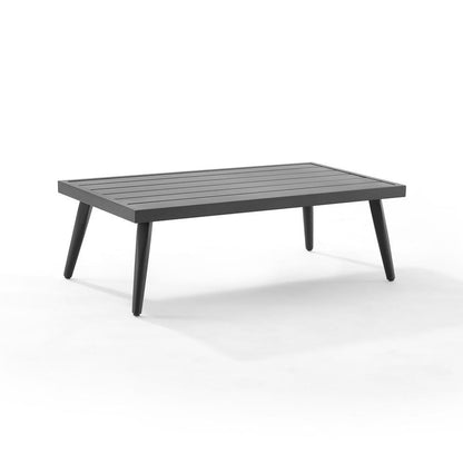 Gray Wicker Outdoor Loveseat and Coffee Table Patio Furniture Set for Two
