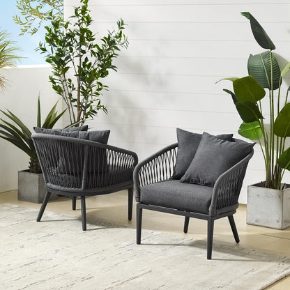 Dover 2Pc Indoor Outdoor Chair Set - 2 Armchairs