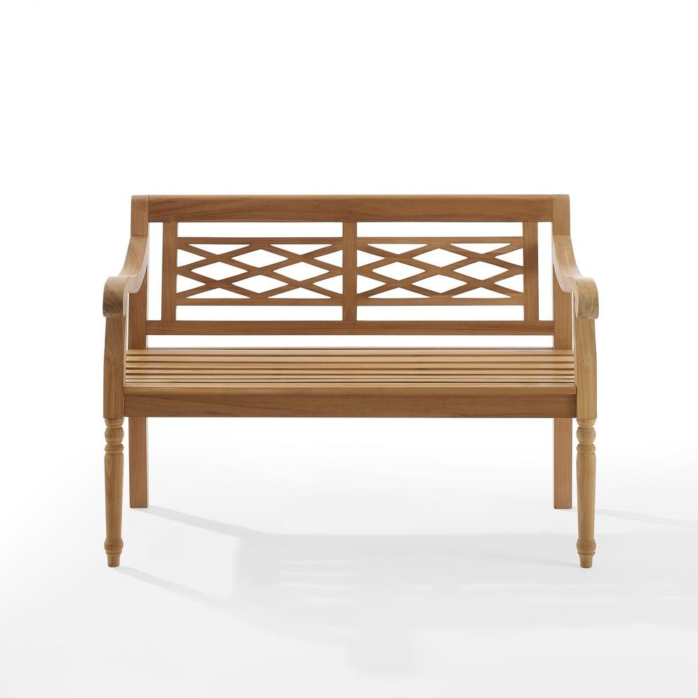 Teak Wood Garden Bench for Two People, Patio Bench for Indoor or Outdoor Use