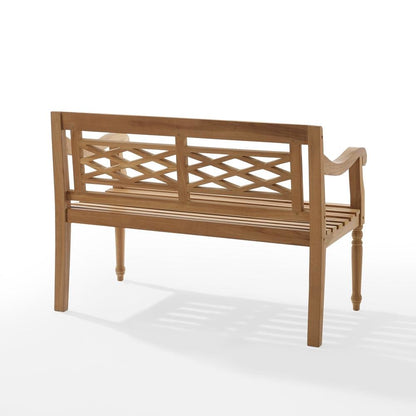 Teak Wood Garden Bench for Two People, Patio Bench for Indoor or Outdoor Use
