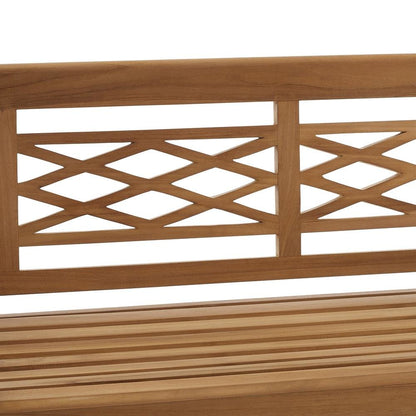 Teak Wood Garden Bench for Two People, Patio Bench for Indoor or Outdoor Use