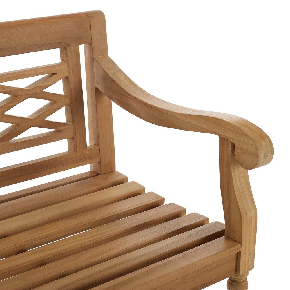 Teak Wood Garden Bench for Two People, Patio Bench for Indoor or Outdoor Use