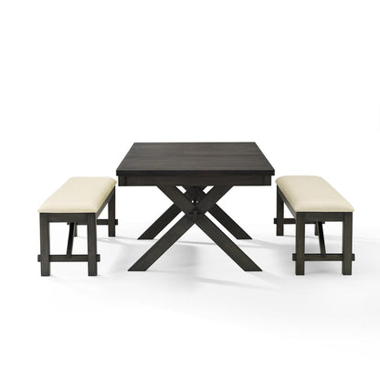 Hayden 3-Piece Dining Table Set For 6 - Table & 2 Benches