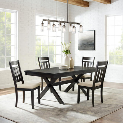 Hayden 5-Piece Dining Table Set For 4 - Table & 4 Slat Back Chairs