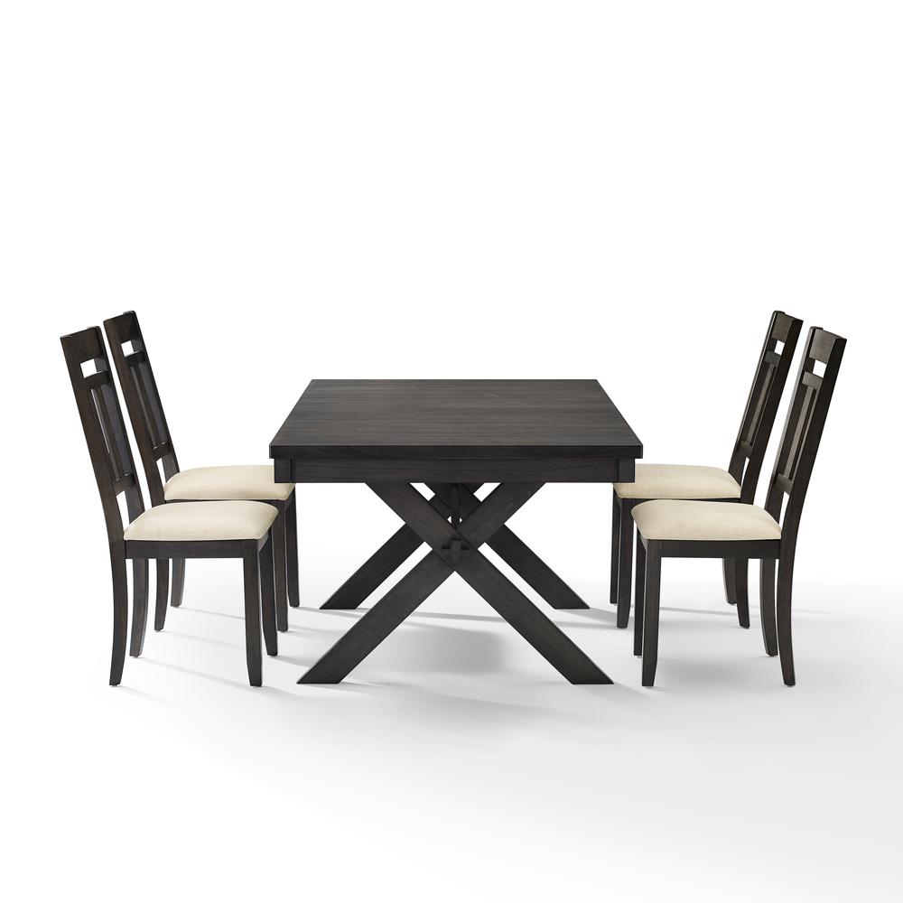 Hayden 5-Piece Dining Table Set For 4 - Table & 4 Slat Back Chairs